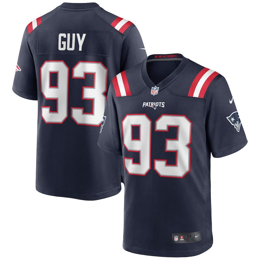 Men New England Patriots 93 Lawrence Guy Nike Navy Game NFL Jersey